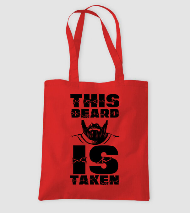 This beard is taken model roșu pe tricou