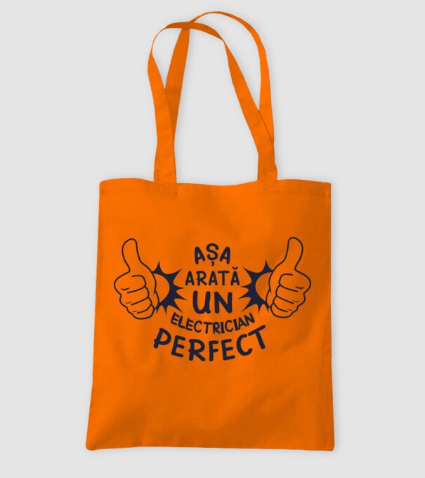 Așa arată un ELECTRICIAN perfect model portocaliu pe tricou