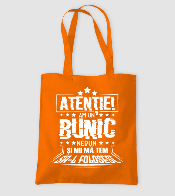 Atenție! Am un bunic nebun și nu mă tem să-l folosesc. model portocaliu pe tricou