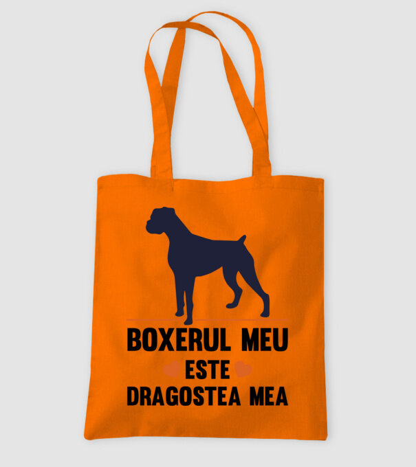 boxerul meu este dragostea mea model portocaliu pe tricou