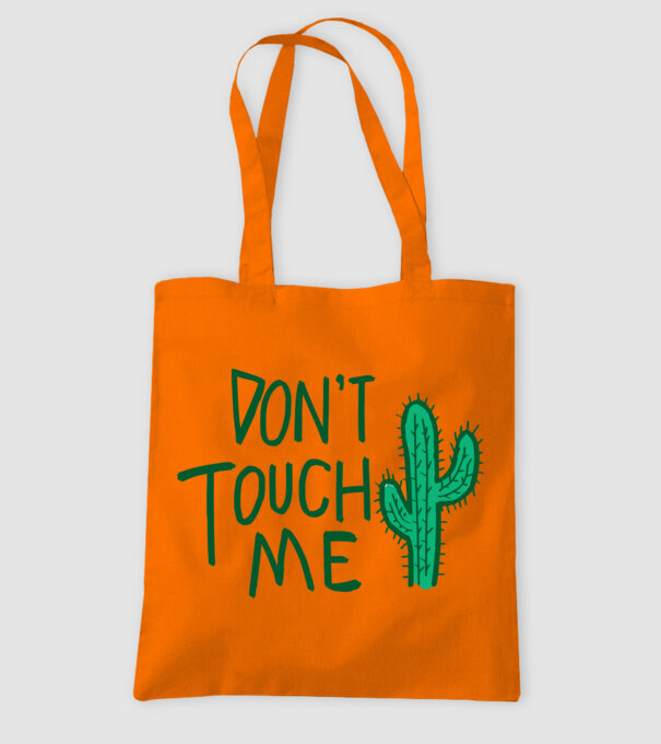 Dont touch me model portocaliu pe tricou