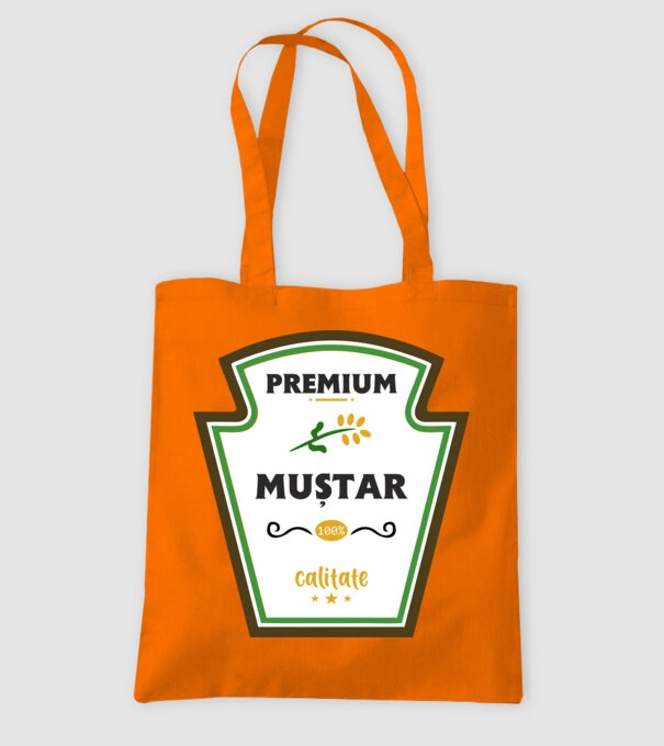muștar premium - calitate model portocaliu pe tricou