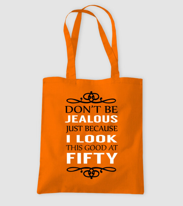 'Don''t be jealous - 50' model portocaliu pe tricou