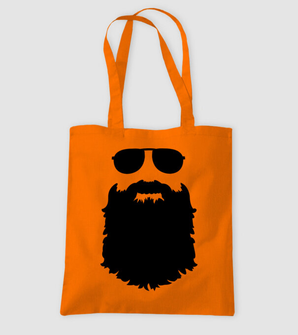 Barbă Hipster model portocaliu pe tricou