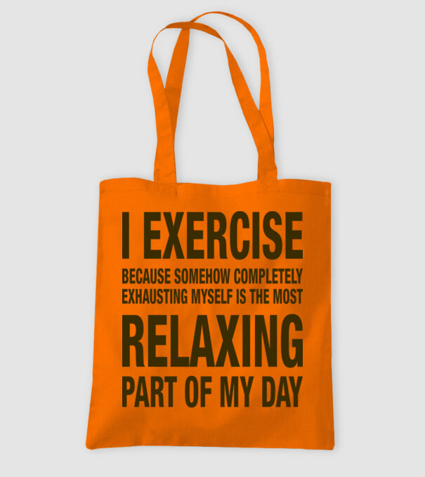 I exercise because model portocaliu pe tricou