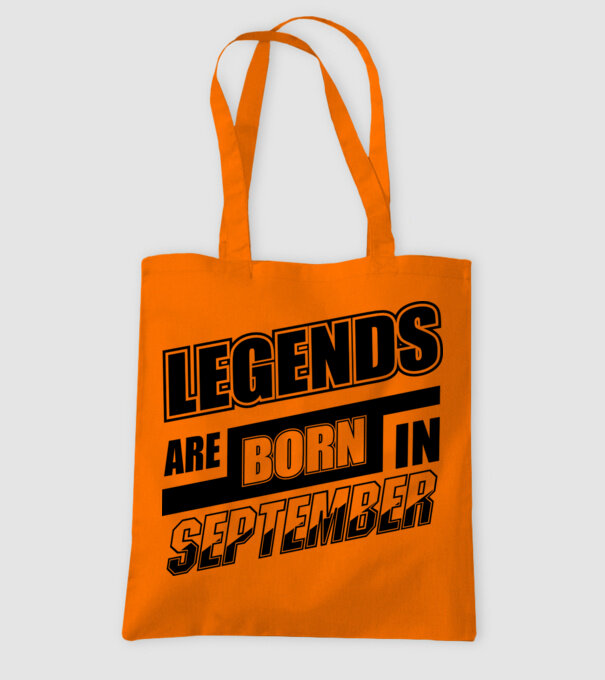 Legends are born in September model portocaliu pe tricou