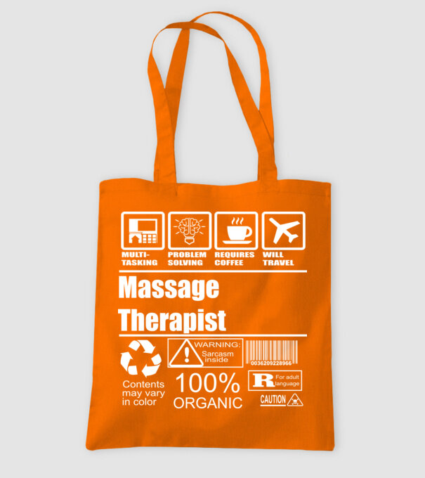 Massage teraphist model portocaliu pe tricou