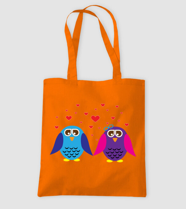 Owl Love model portocaliu pe tricou