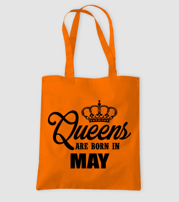 Queens are born in May model portocaliu pe tricou