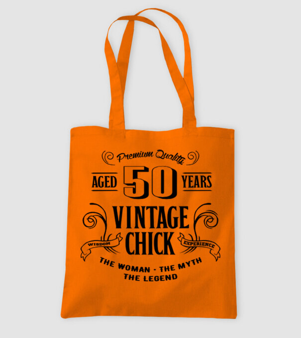 Vintage chick - 50 model portocaliu pe tricou