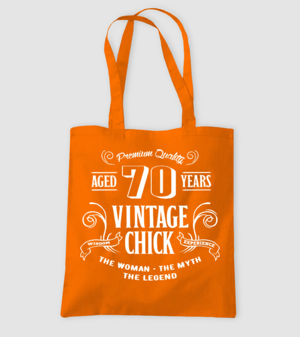 Vintage chick - 70 model portocaliu pe tricou