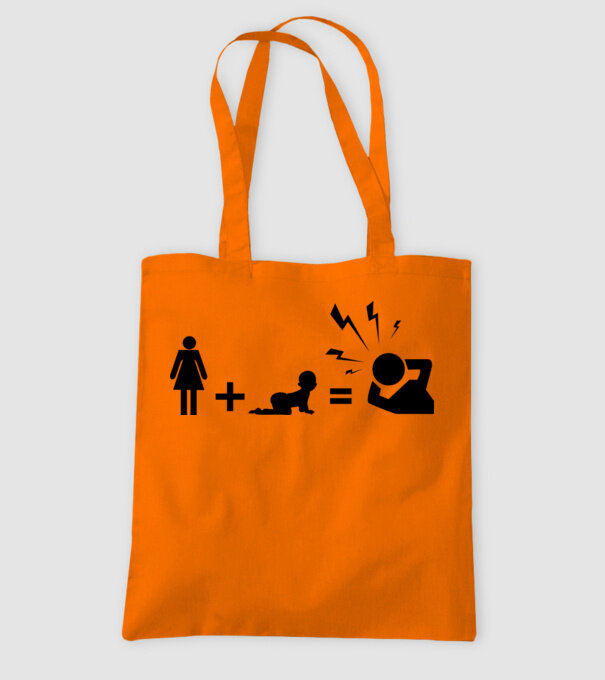 WIFE KIDS model portocaliu pe tricou