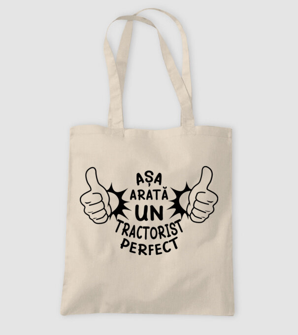 Așa arată un TRACTORIST perfect model nisipiu pe tricou