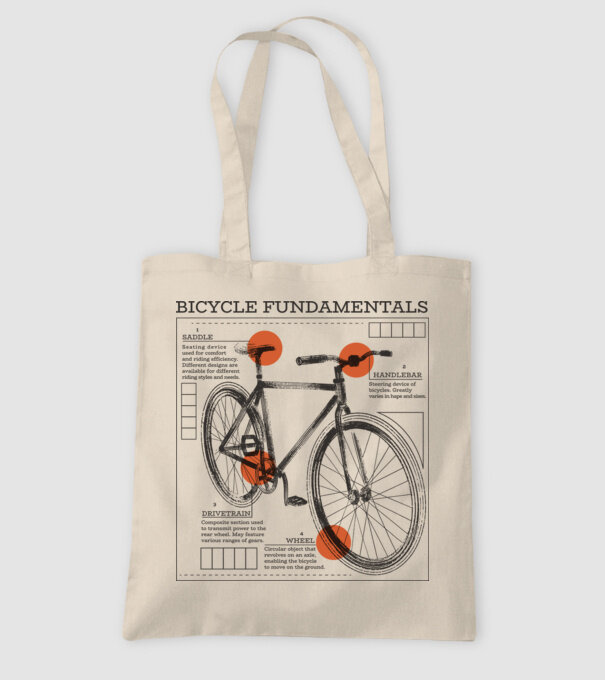 Bicycle fundamentals model nisipiu pe tricou