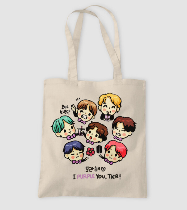 BTS chibi model nisipiu pe tricou
