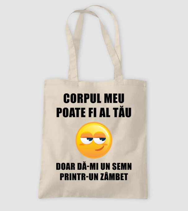 corpul meu poate fi al tău, doar dă-mi un semn printr-un zâmbet model nisipiu pe tricou