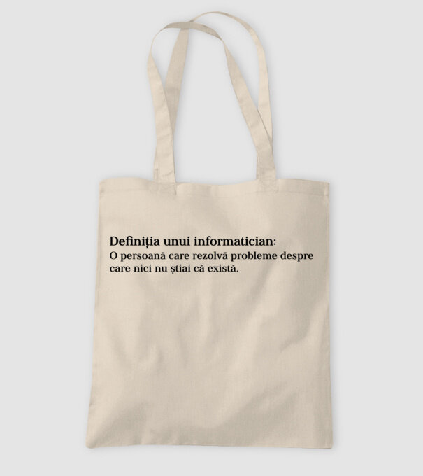 definiția unui informatician: o persoană care rezolvă probleme despre care nici nu știai că există. model nisipiu pe tricou