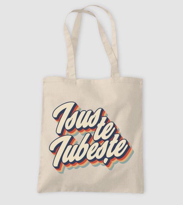 Isus te iubește model nisipiu pe tricou
