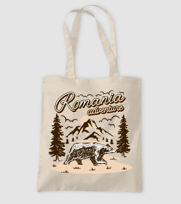 Romania bear adventure model nisipiu pe tricou