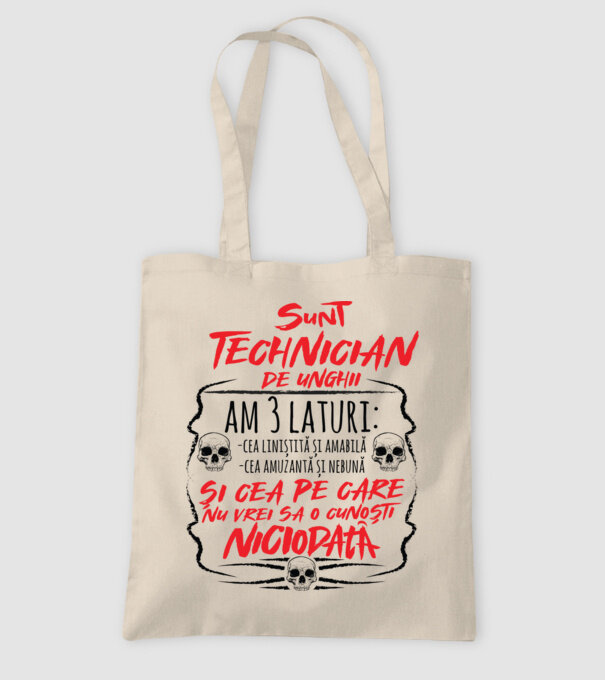 sunt tehnician de unghii am 3 laturi model nisipiu pe tricou