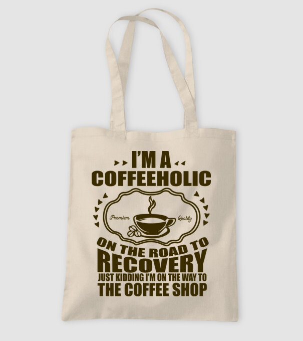 Coffeholic model nisipiu pe tricou