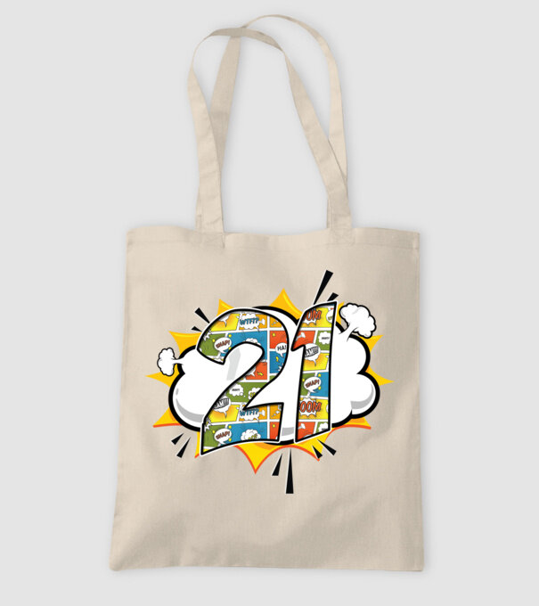 Birthday Comic Number 21 model nisipiu pe tricou