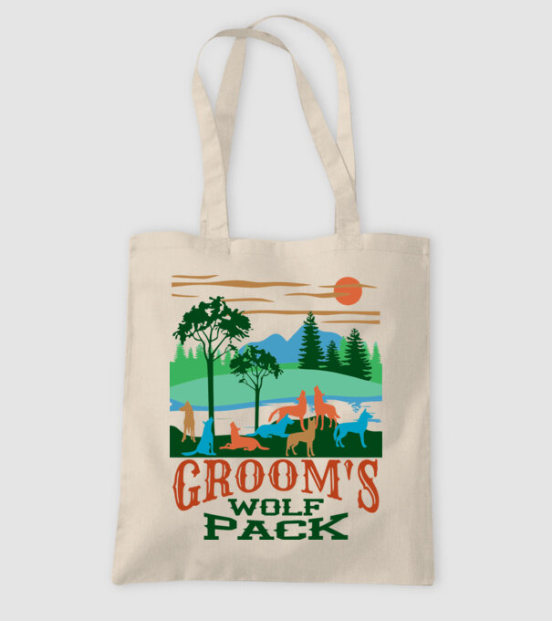 Grooms wolf pack model nisipiu pe tricou
