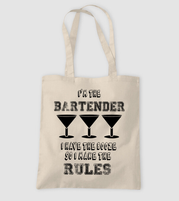 'I''m the bartender, I have the booze so I make the rules' model nisipiu pe tricou