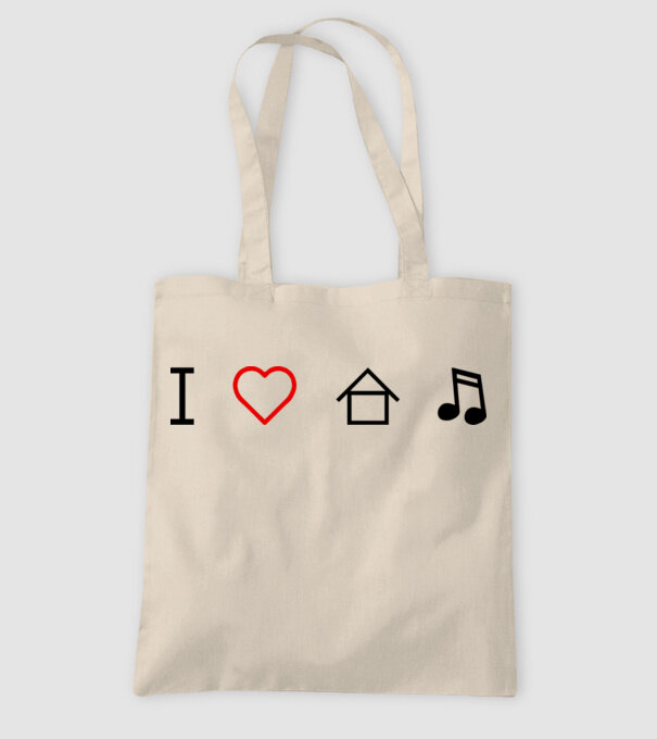 I love house music model nisipiu pe tricou