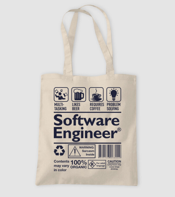 Software Engineer model nisipiu pe tricou