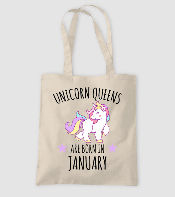 Unicorn queens are born in - January model nisipiu pe tricou
