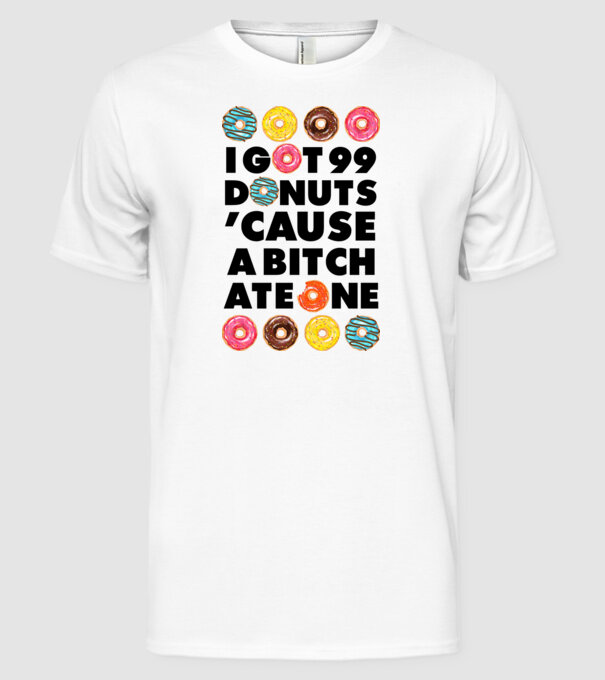 A bitch eat one model alb pe tricou