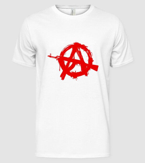 Akanarchy model alb pe tricou