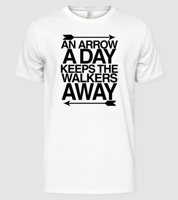 An arrow a day model alb pe tricou