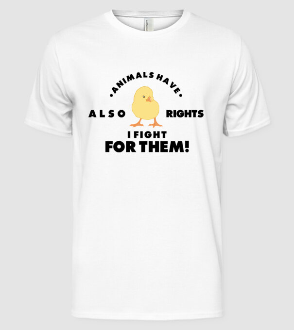 Animals also have rights model alb pe tricou