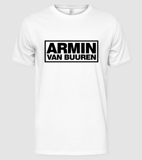 Armin Van Buuren logo model alb pe tricou