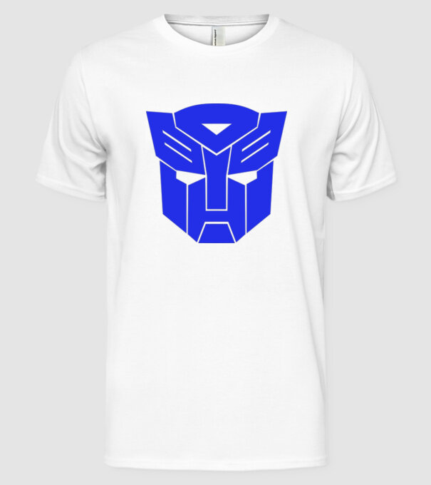 Autobot model alb pe tricou