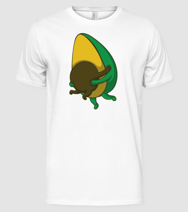 Avocado model alb pe tricou