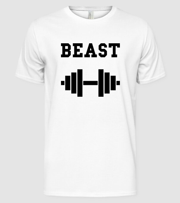 Beast model alb pe tricou
