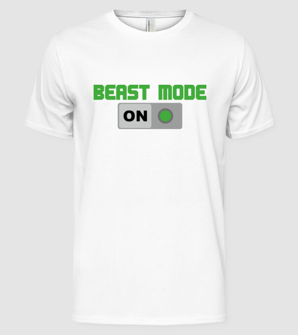 Beastmode model alb pe tricou