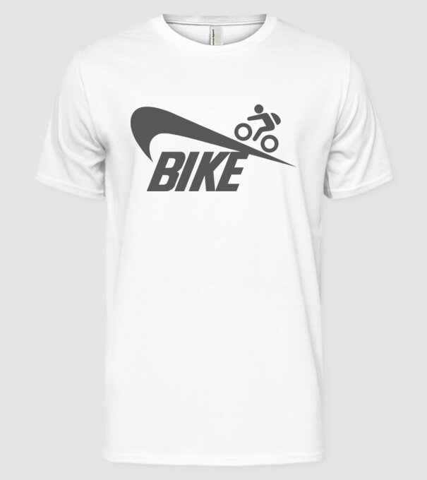 Bike logo model alb pe tricou