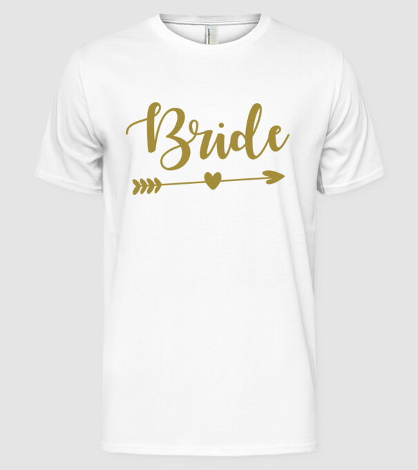 Bride model alb pe tricou