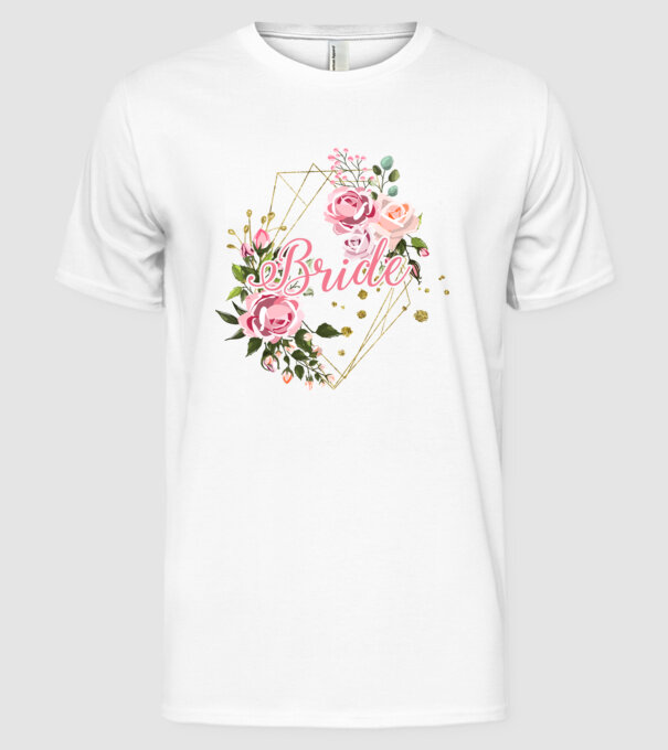 BRIDE roses floral model alb pe tricou