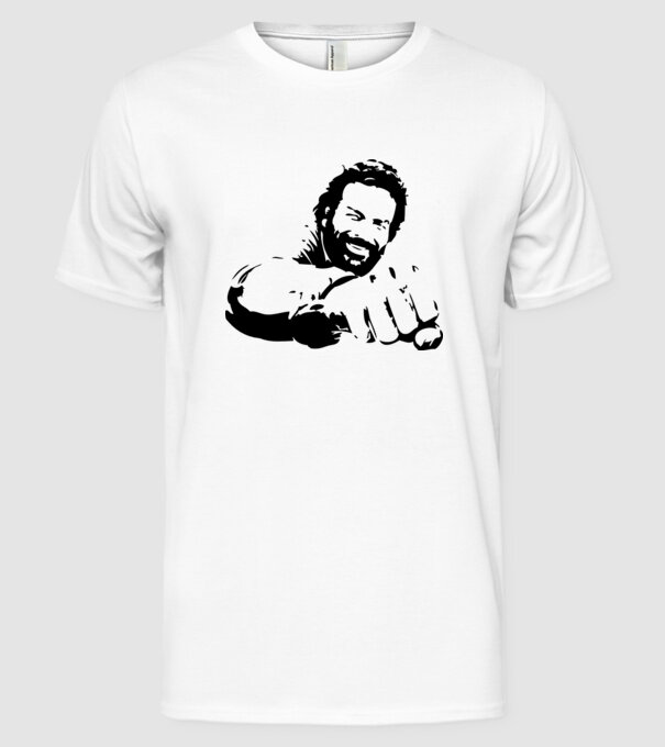 Bud Spencer model alb pe tricou