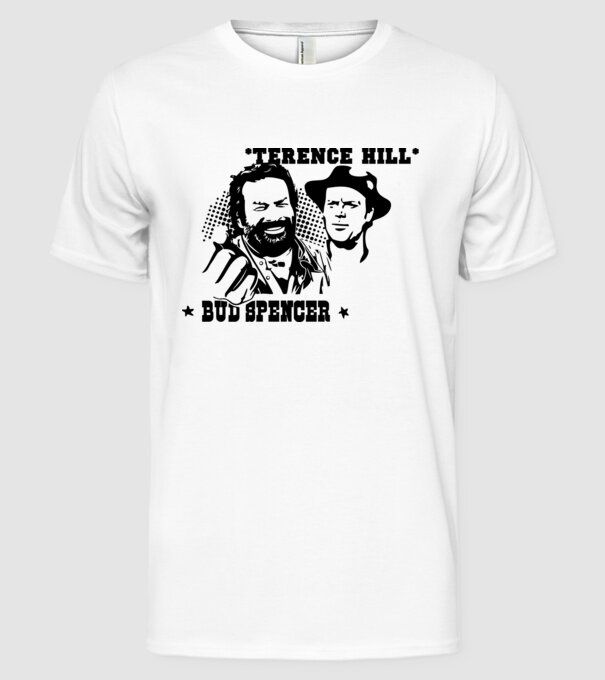 Bud Spencer Terence Hill model alb pe tricou