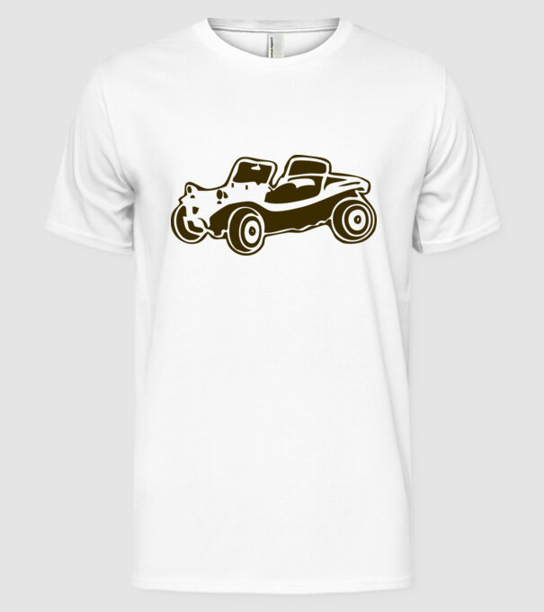 Buggy model alb pe tricou
