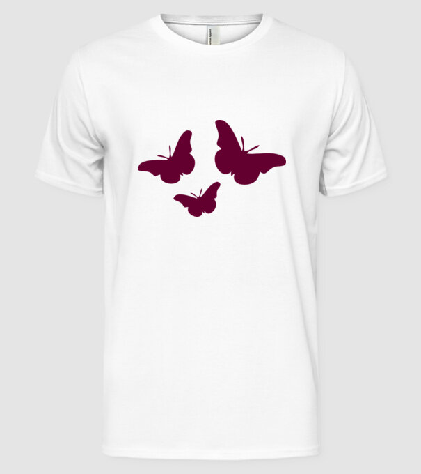 Butterflies model alb pe tricou