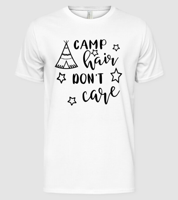 Camp hair teepee model alb pe tricou