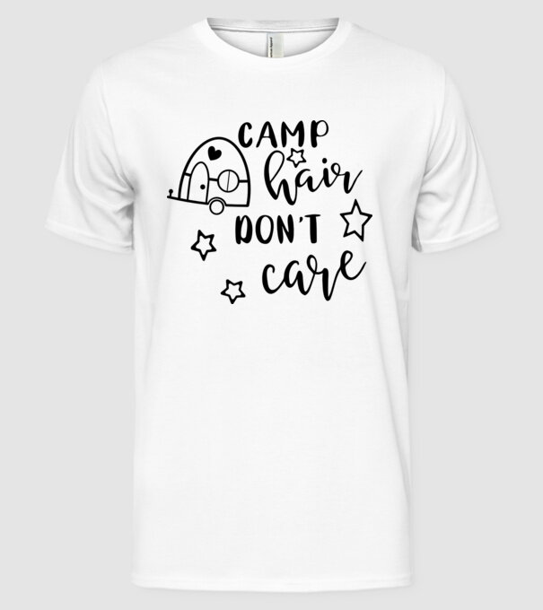 Camp hair trailer model alb pe tricou
