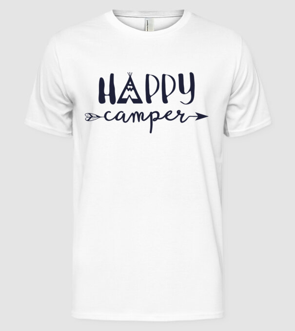 Camper tepee model alb pe tricou